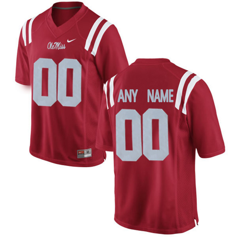 Men Ole Miss Rebels Customized College Alumni Football Limited Jersey  Red->customized ncaa jersey->Custom Jersey